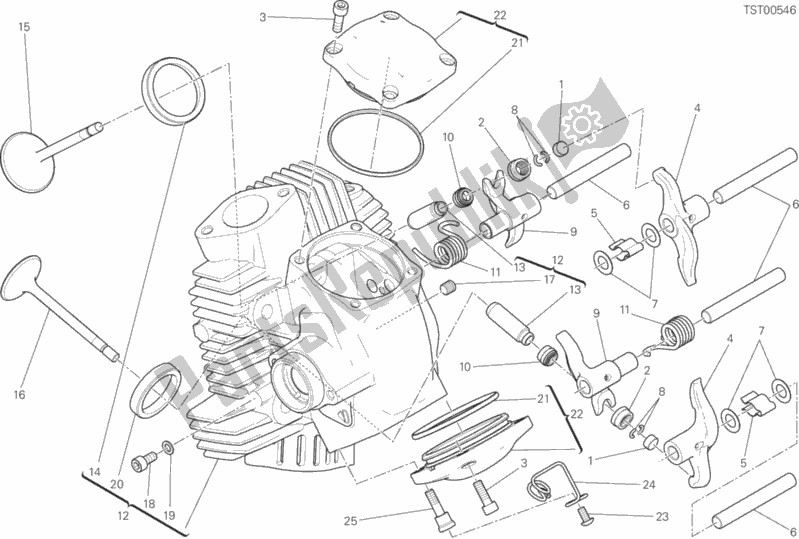 Tutte le parti per il Testa Orizzontale del Ducati Scrambler Italia Independent USA 803 2016